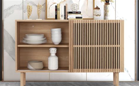 kevinplus Sideboard, Schrank mit Schiebetür, Küchenschrank