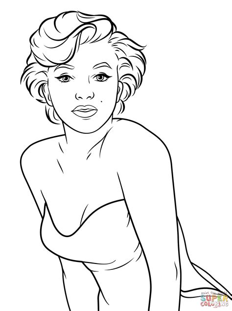 Marilyn Monroe coloring page | Free Printable Coloring Pages