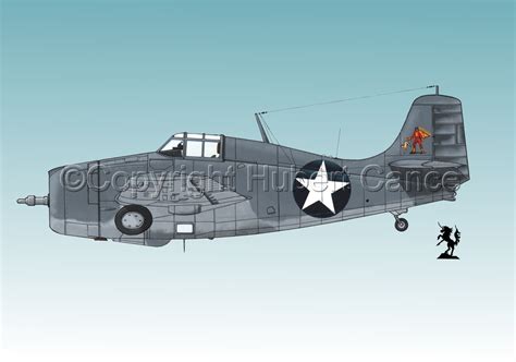 Painting : "Grumman F4F-4 Wildcat#1.3" (Original art by Hubert Cance)