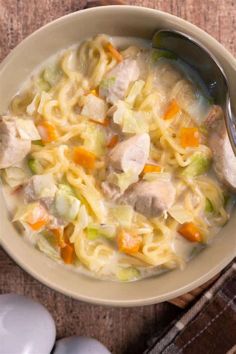 Creamy Chicken Ramen Soup - Easy Meal Recipe - Dinner - Lunch - Party Food