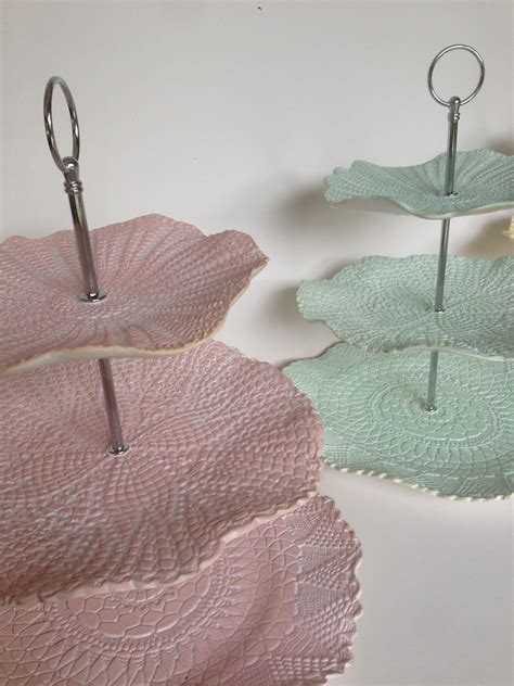 Earthenware Lace Cake Stand by Sandy Godwin