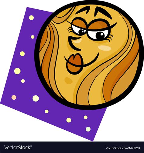 Funny venus planet cartoon Royalty Free Vector Image