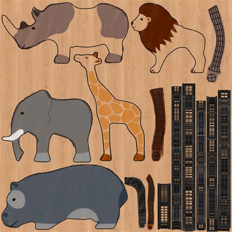 Wooden animals toy 3D model - TurboSquid 1390367