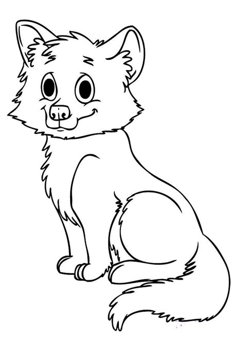 A Baby Fox Coloring Page - Free Printable Coloring Pages for Kids