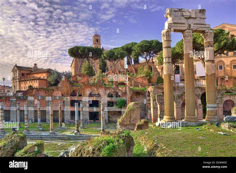 Ancient ruins of old roman forum in Rome, Italy Stock Photo - Alamy