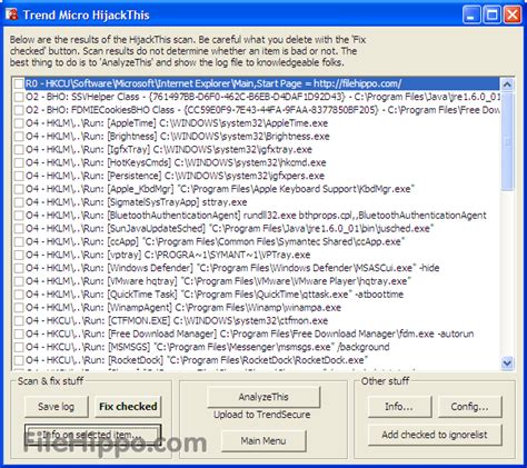 Hijackthis tool v2.0.4
