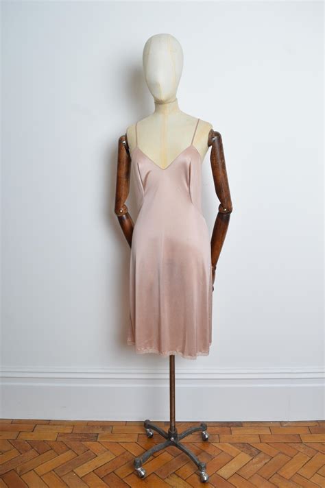 S/S 1997 Dolce and Gabbana Peach Nude Naked Knee length Slip Dress For