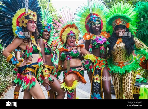 England, London, Notting Hill Carnival, Parade Participants Stock Photo ...