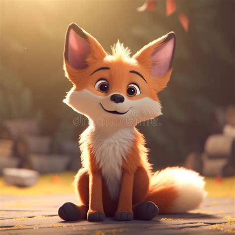 Cute and Adorable Fox Animation Stock Illustration - Illustration of ...