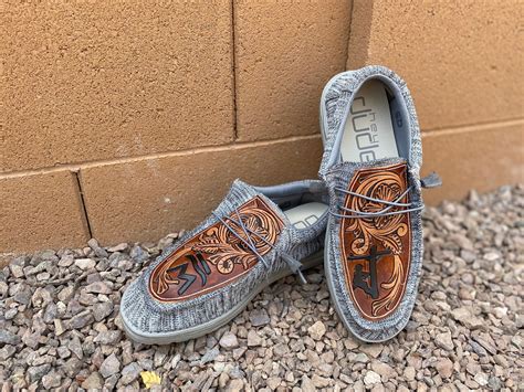 Tooled Leather Hey Dude Shoes - Etsy