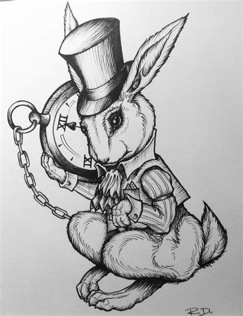 White Rabbit Alice In Wonderland Drawing at PaintingValley.com ...
