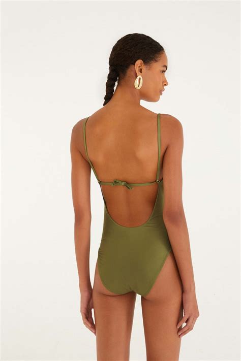 Farm Rio Strelitzia Dark Green One Piece Swimsuit | Garmentory
