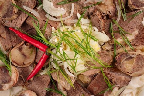 Premium Photo | Portion of kazakh dish beshbarmak