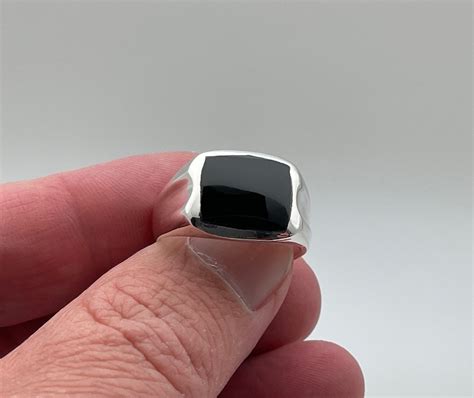 Men's Black Onyx Silver Ring // Onyx Ring // Black Onyx - Etsy