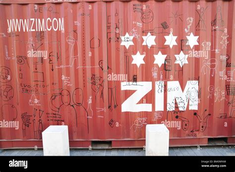 Zim Integrated Shipping Service logo on a shipping container Stock ...