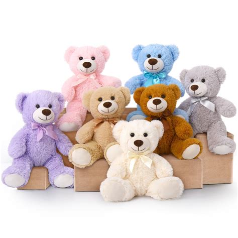 Free Shipping! MaoGoLan 14" 7 Packs Teddy Bear 7 Colors Cute Bulk