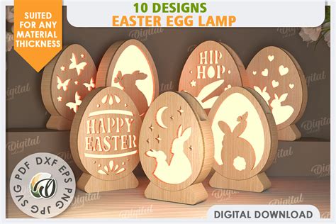 easter egg lamps laser cut bundle creative fabrica