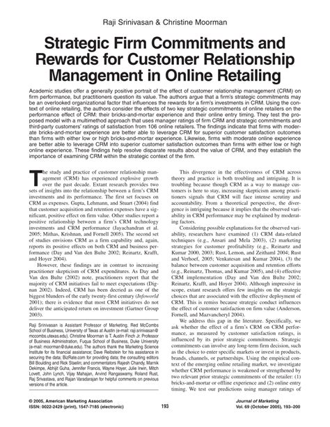 (PDF) Strategic firm commitments and rewards for customer relationship ...