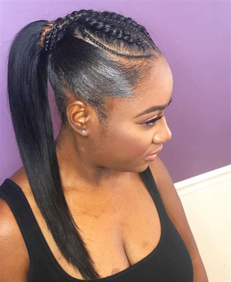 Styling Ideas For Showing Off Your Dark Hair Red Underneath With Braids And High Ponytail Hair Styles 4