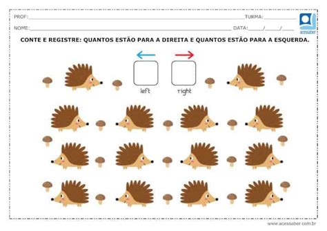 Atividade Lateralidade 1 Ano - Atividade de lateralidade: Direita-esquerda - Ed. Infantil e 1º ano ...