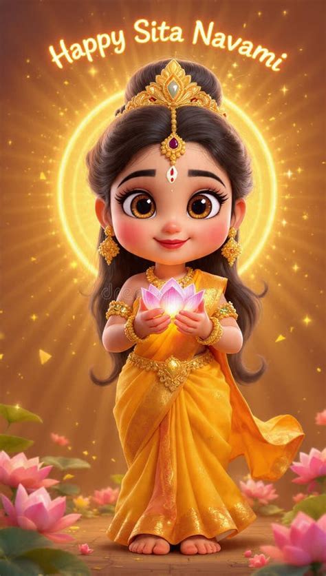young hindu goddess inspired  goddess sita doll  golden outfit