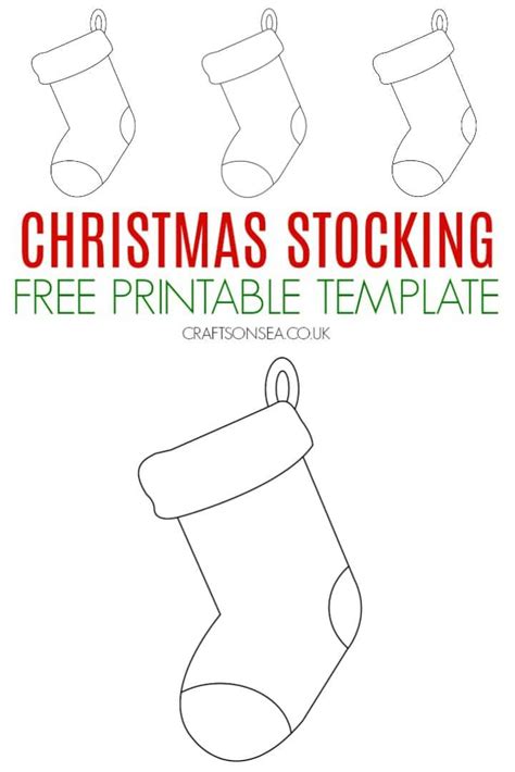 Christmas Stocking Template (FREE Printable PDF) - Crafts on Sea