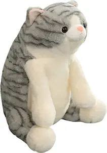 Fat Orange Stripe Cat Plush Cute Kitten Stuffed Kitty Animals Toy, Lifelike Yellow Tabby Cat ...