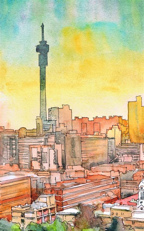 Johannesburg Art South Africa City Skyline Joburg Art Print - Etsy