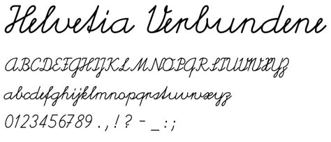 Helvetia Verbundene Font : Script School : pickafont.com