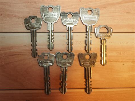 vintage master lock keys double sided collectible set   etsy