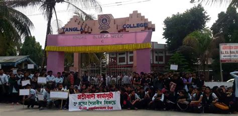 tangla college students boycott classes assam times