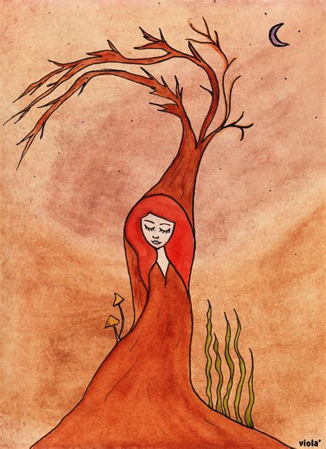 tree nymph dryad illustration mystical wall art goddess etsy