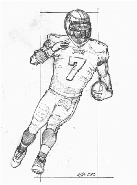 Realistic Football Player Drawing at PaintingValley.com | Explore ...