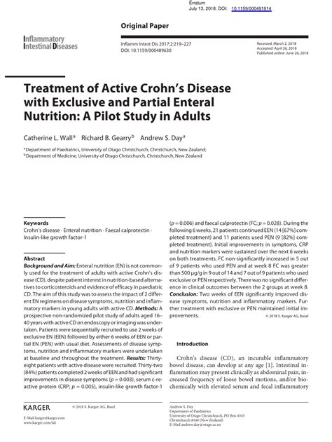 (PDF) Treatment of Active Crohn’s Disease with Exclusive and Partial ...