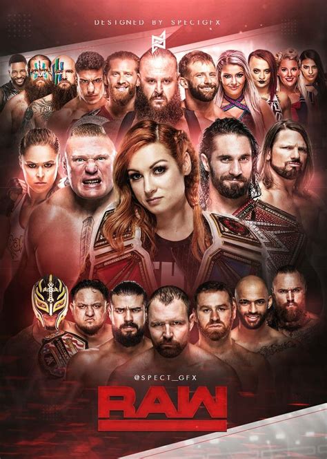 WWE RAW 2019 POSTER | Wwe, Wrestling posters, Disney posters