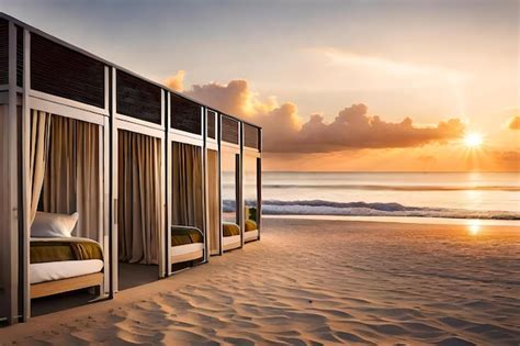 Premium AI Image | A beach house with a view of the ocean