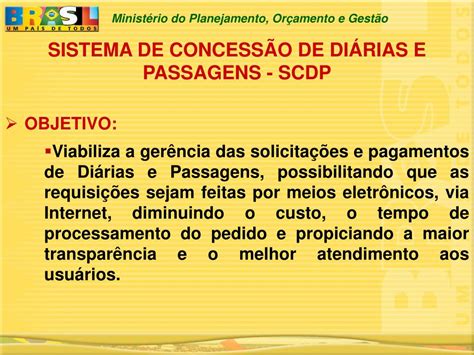 Scdp Sistema De Concessão De Diárias E Passagens - PPT - Sistema de Concessão de Diárias e Passagens SCDP PowerPoint ...