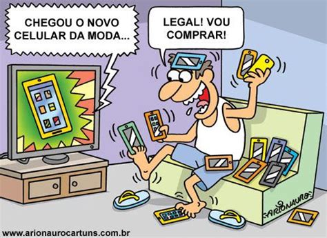 Charge Celular Consumo | Críticas sociais, Piadas curtas engraçadas