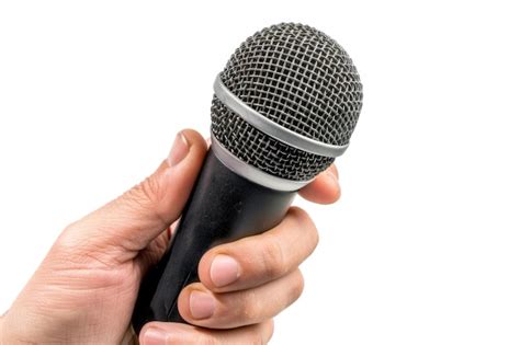 Premium Photo | Hand holding microphone ready for interview