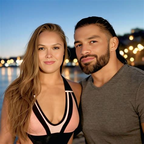 Rowdy‼️Ronda - Ronda Rousey And Roman Reigns On Riverside At Evening 🖤