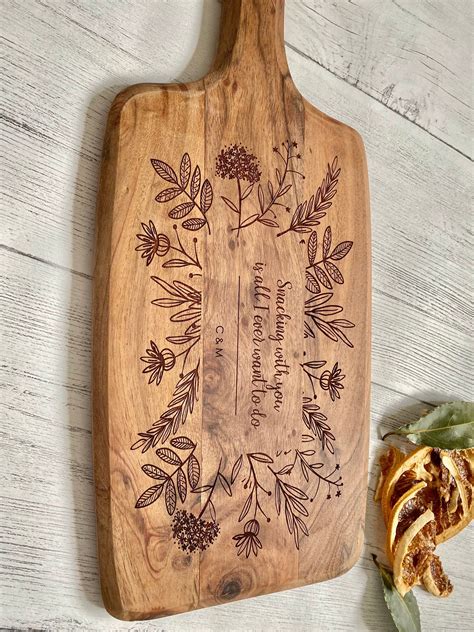 custom engraved oak charcuterie board wood burning crafts wood burn