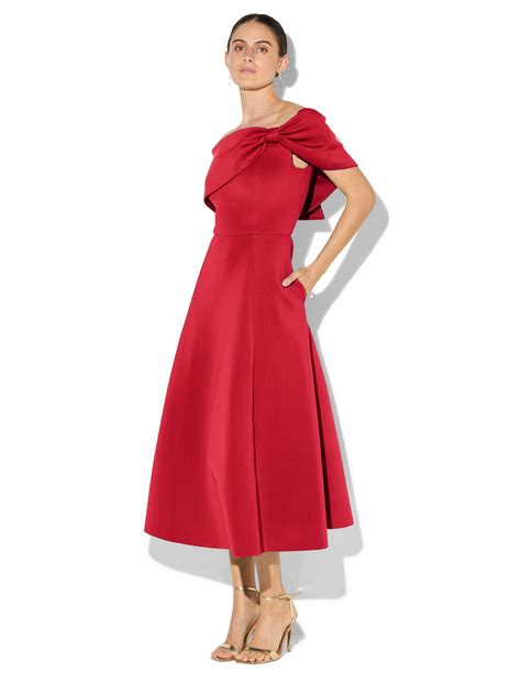 Rowan Red Cocktail Dress - Montique Clothing
