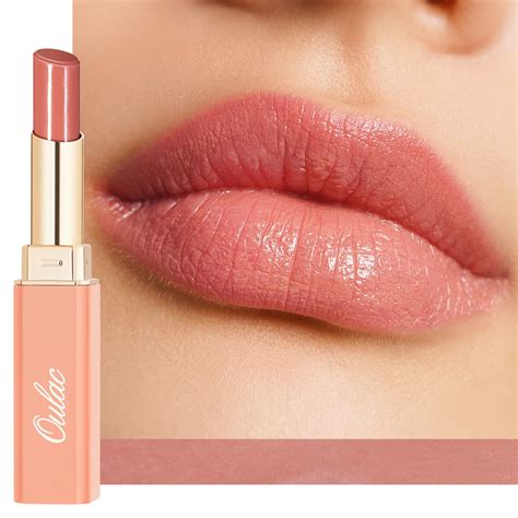 oulac nude peach lipstick moisture shine hydrating lipstick tinted
