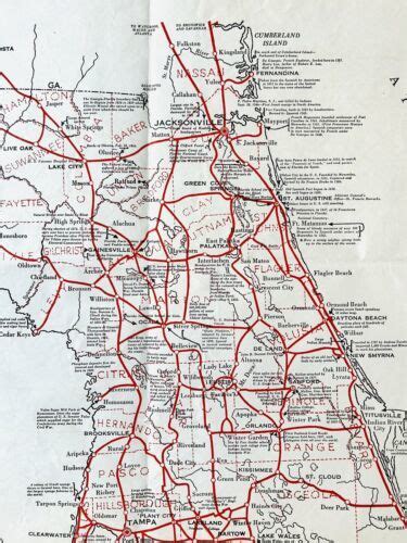 Historical Map Of Florida 1932 VGC, Large!! | #4660717162