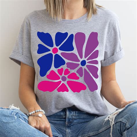 Bisexual Flower Shirt, Floral Bi Pride Shirt, LGBTQ Bi Flowers Shirt