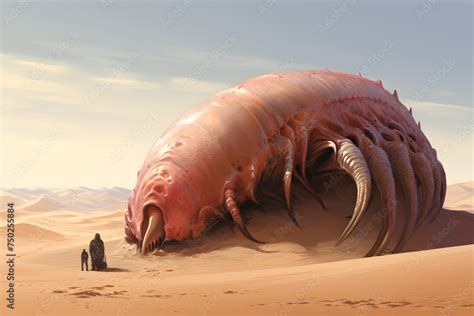 massive sandworm massive worm sandworm desert sandworm stock