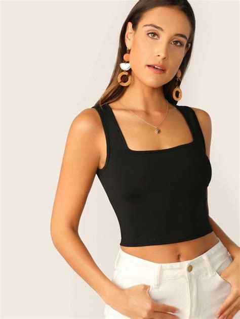 Our Black Crop Tank Top is such a vibe | Black crop top tank, Tank top ... 