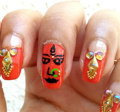nailart inspired  navratri durga pooja