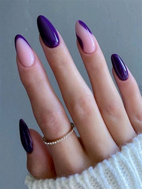 Ideias De Esmaltação Roxa - Esmaltação Roxa Em gel| Unhas amendoadas |Ideias de esmaltação | Nail ...
