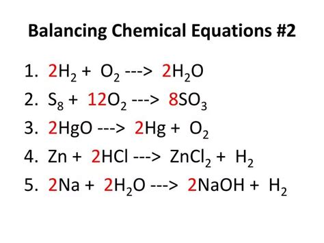 PPT - Balancing Chemical Equations # 2 PowerPoint Presentation, free download - ID:3871925